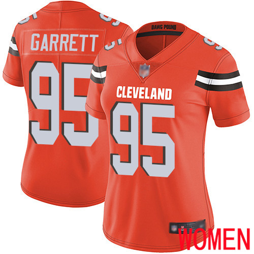 Cleveland Browns Myles Garrett Women Orange Limited Jersey 95 NFL Football Alternate Vapor Untouchable